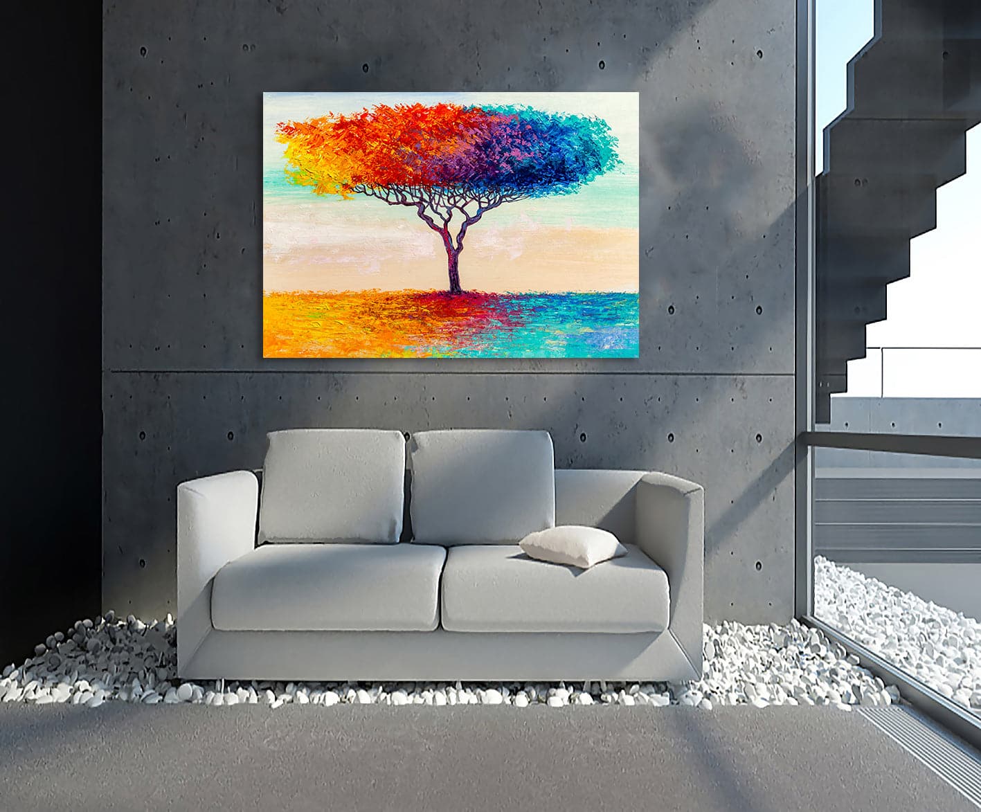 Framed 1 Panel - Rainbow Tree