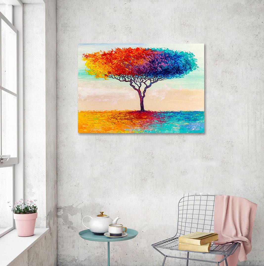 Framed 1 Panel - Rainbow Tree