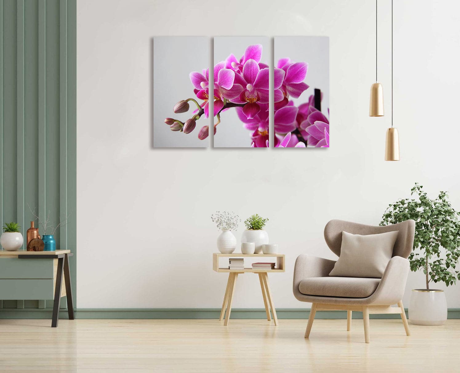 Framed 3 Panels - Orchid