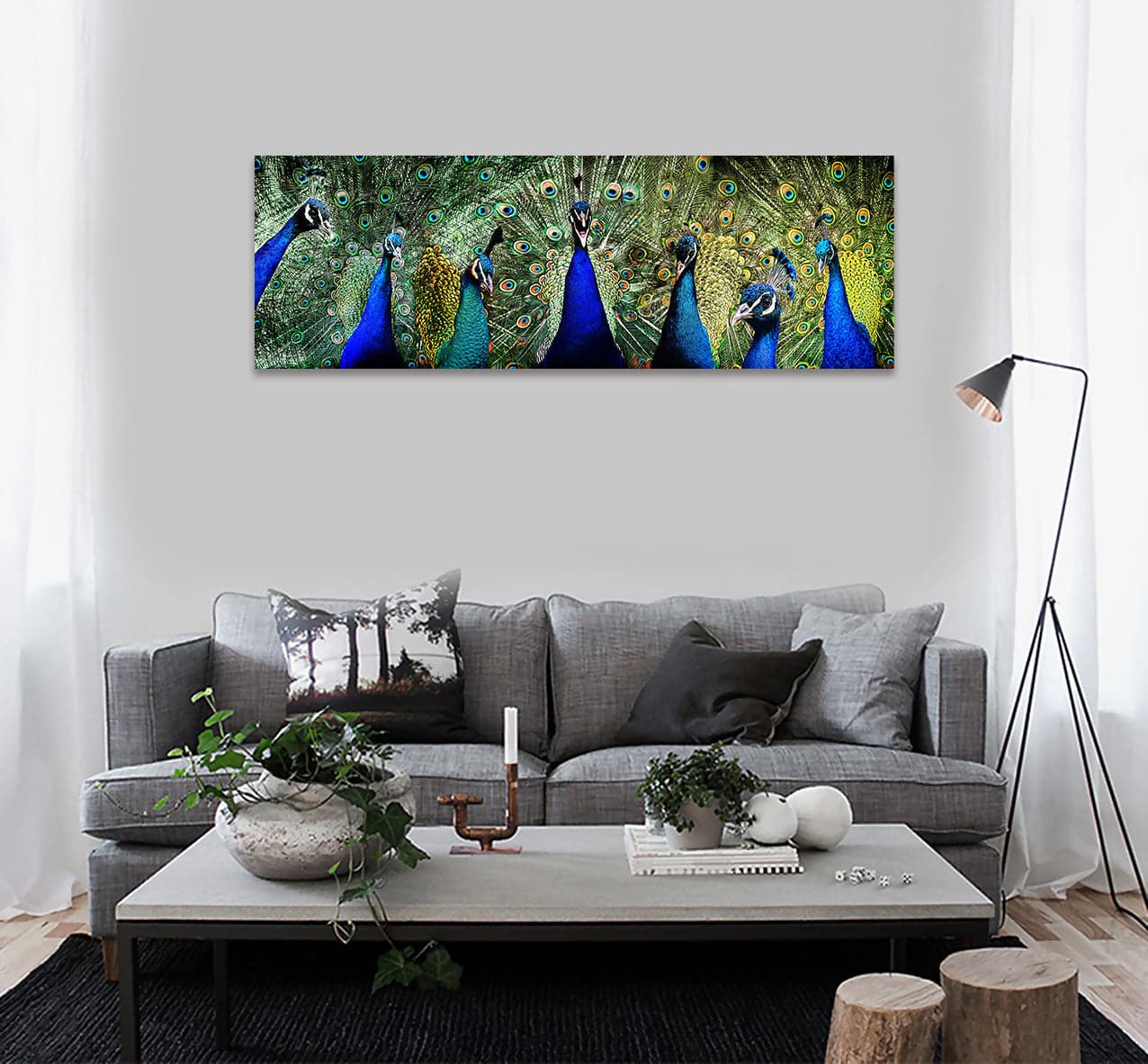 Framed 1 Panel - Peacocks