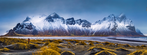 Framed 1 Panel - Vestrahorn Mountain Range And Stokksnes Beach Panorama