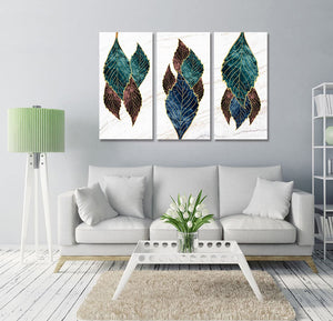 Framed 3 Panels - Leaves