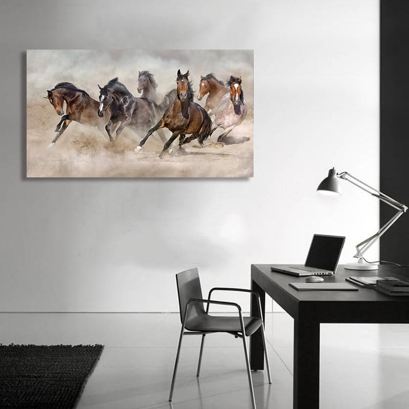 Framed 1 Panel - Galloping Horses