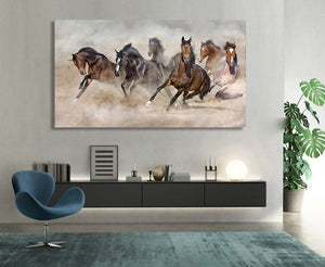 Framed 1 Panel - Galloping Horses