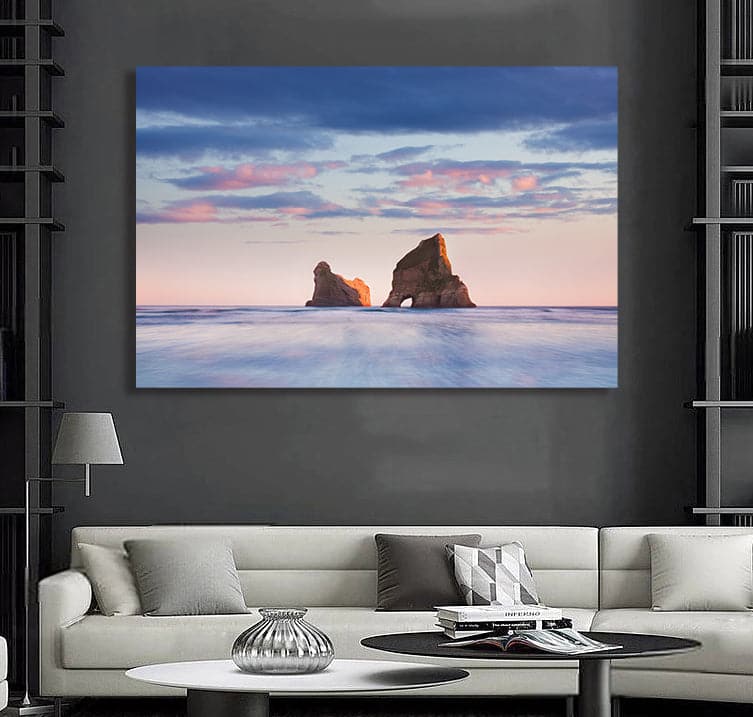 Framed 1 Panel - Rocky Islands, Sand Dunes, Wharariki Beach