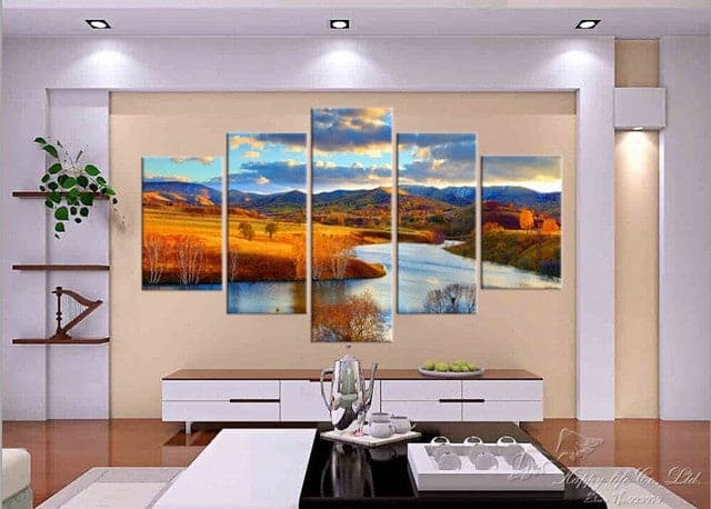 Framed 5 Panels - Landscape