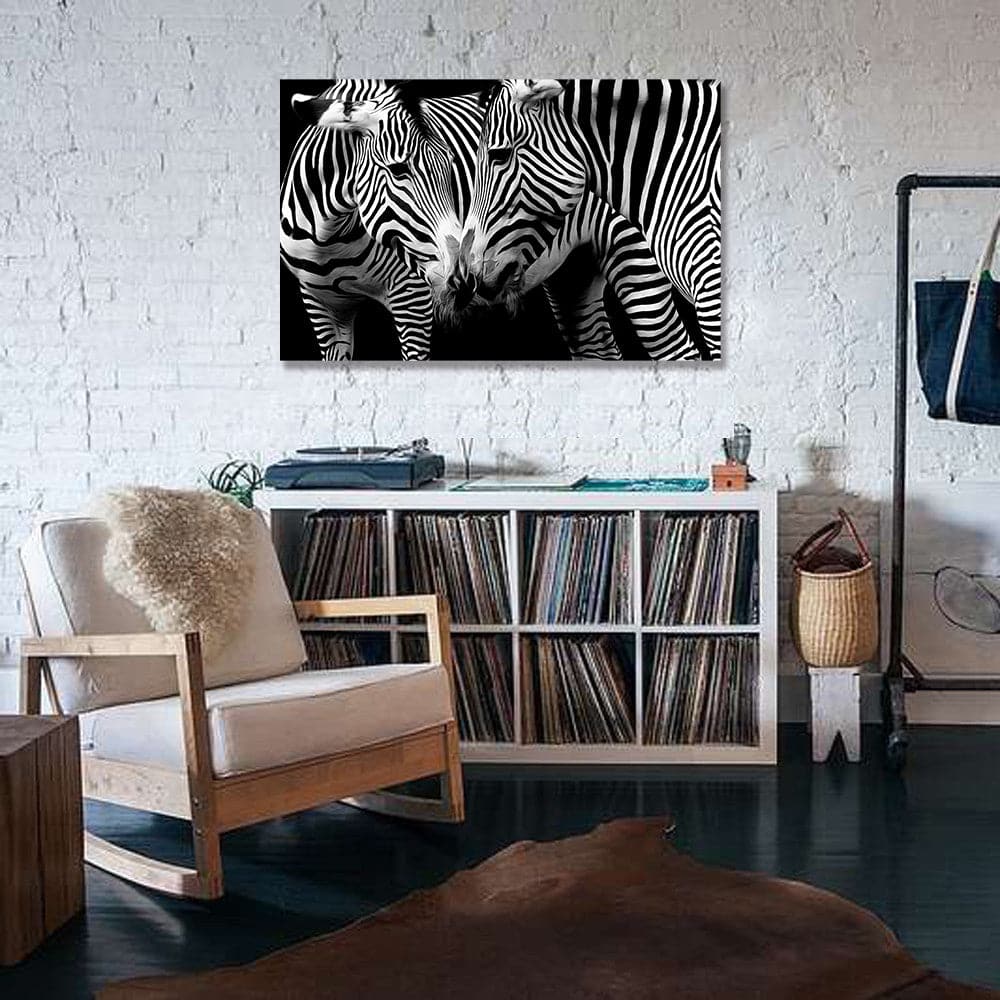 Framed 1 Panel - Zebras in love