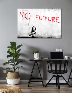 Framed 1 Panel - Banksy - No Future