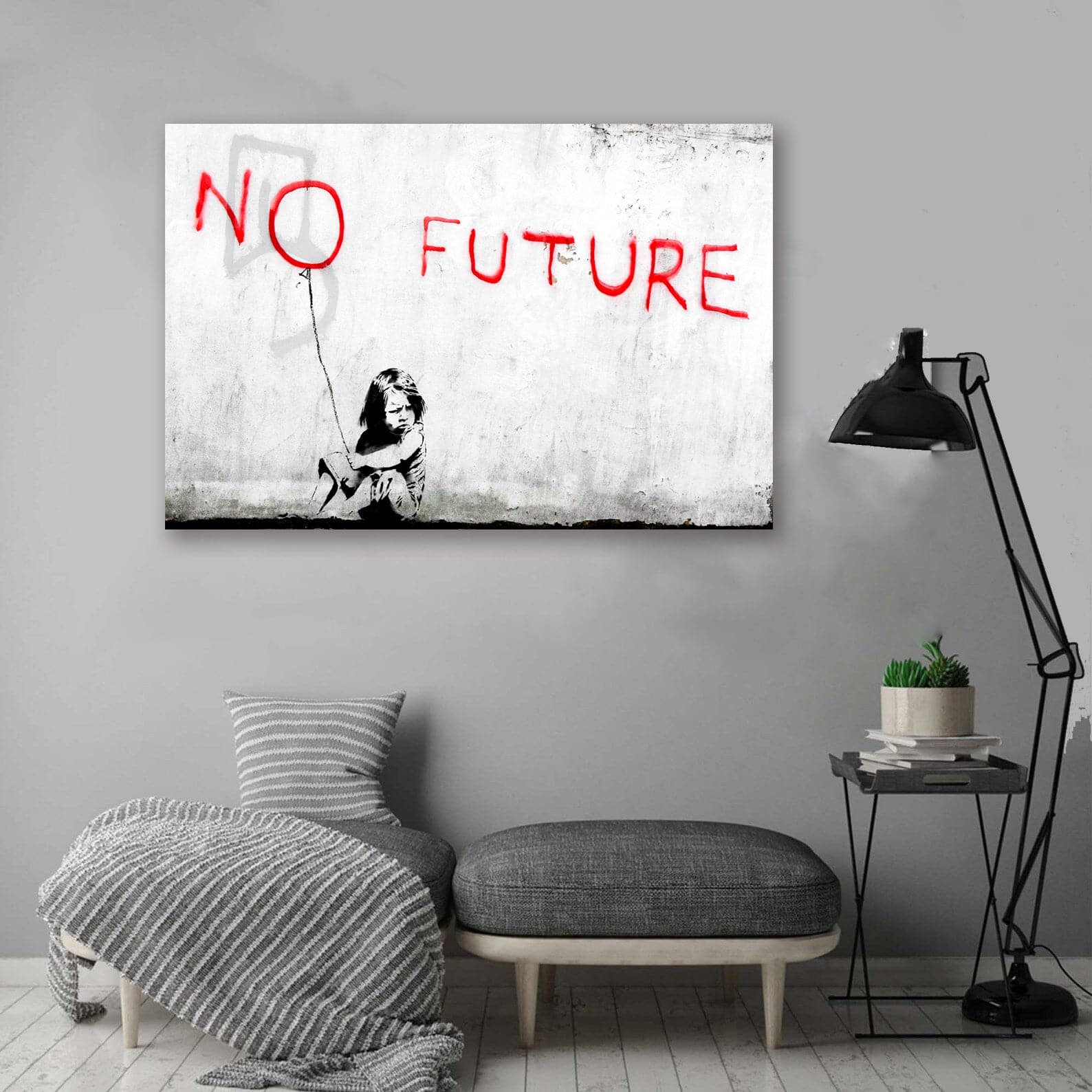 Framed 1 Panel - Banksy - No Future