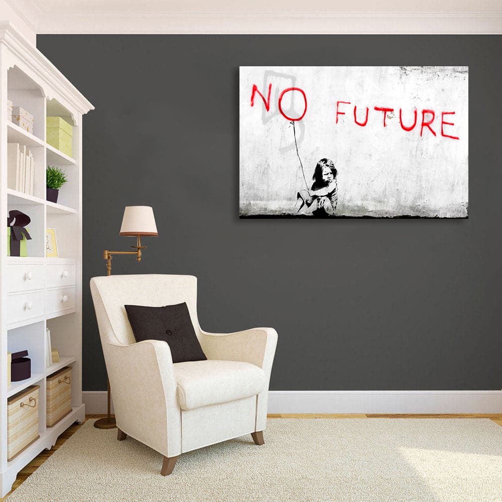 Framed 1 Panel - Banksy - No Future