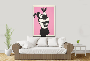 Framed 1 Panel - Banksy - Bomb Hugger