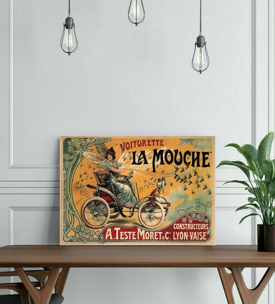 Framed 1 Panel - Voiturette La Mouche