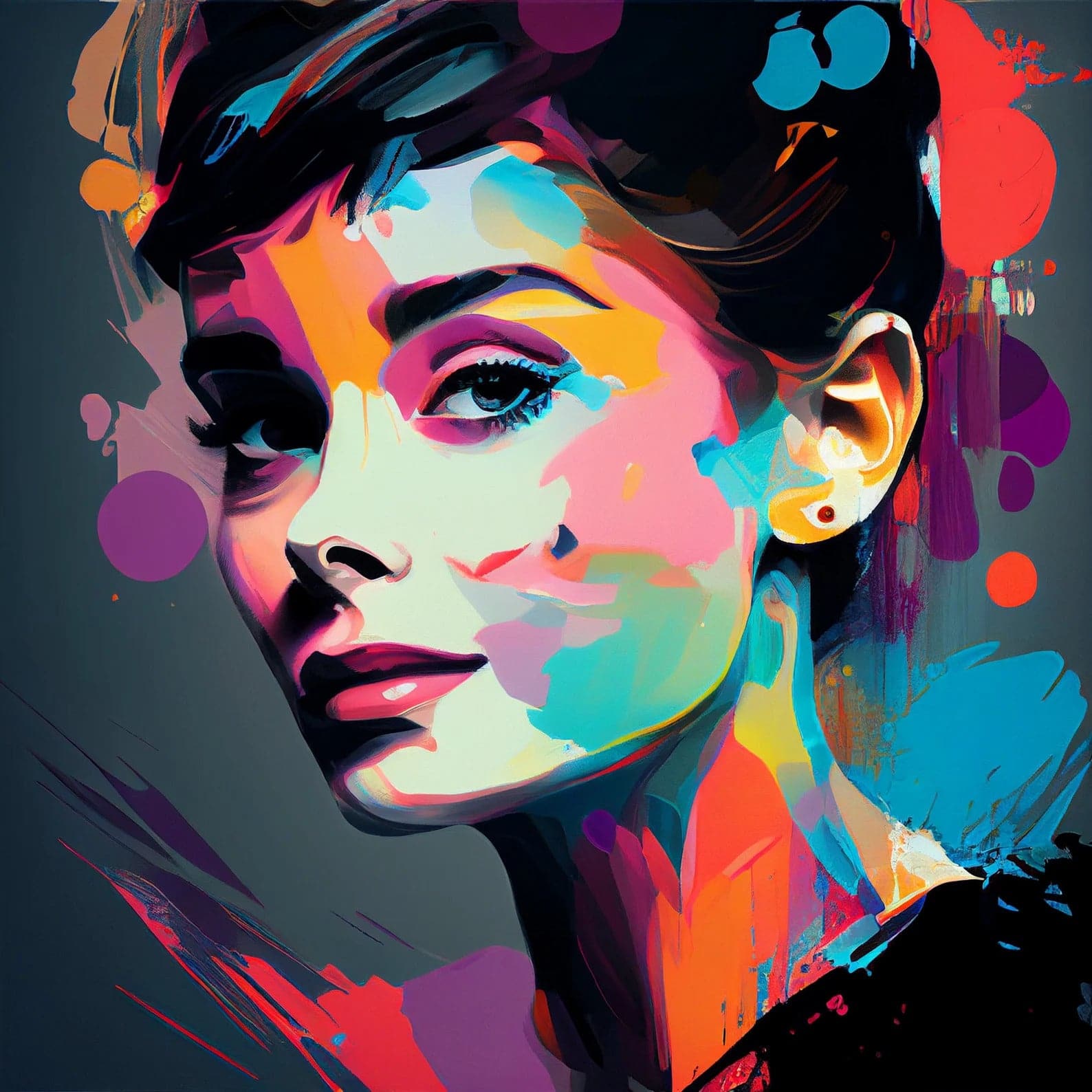 Framed 1 Panel - Audrey Hepburn