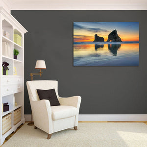 Framed 1 Panel - Sunset at Wharariki beach