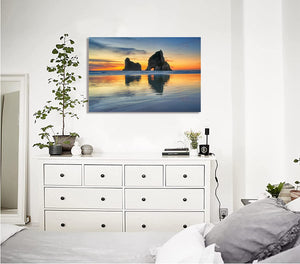 Framed 1 Panel - Sunset at Wharariki beach