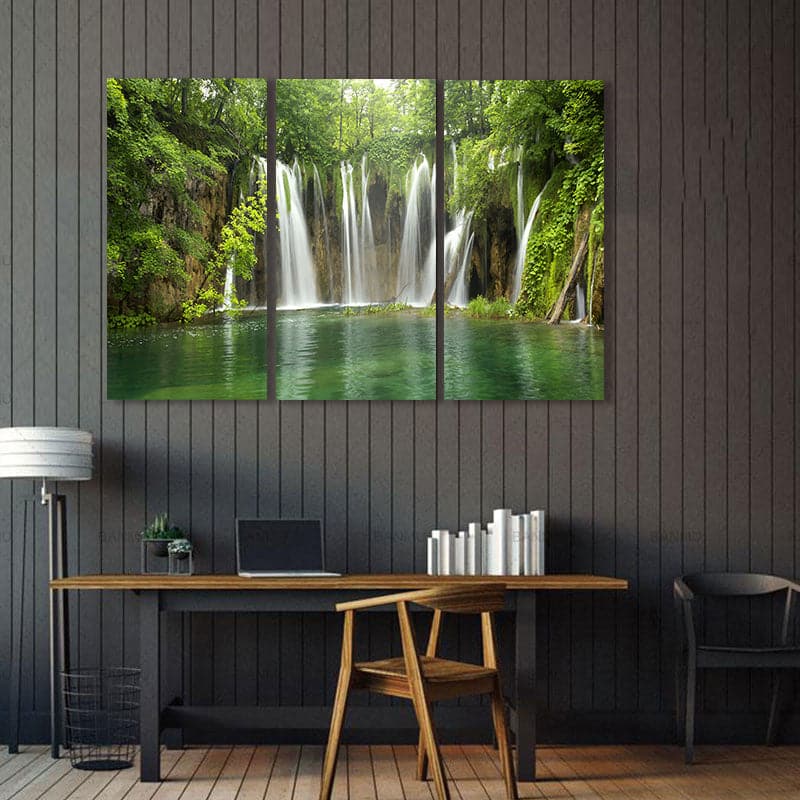 Framed 3 Panels - Waterfall