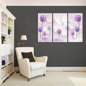 Framed 3 Panels - Hydrangea (3D Style)