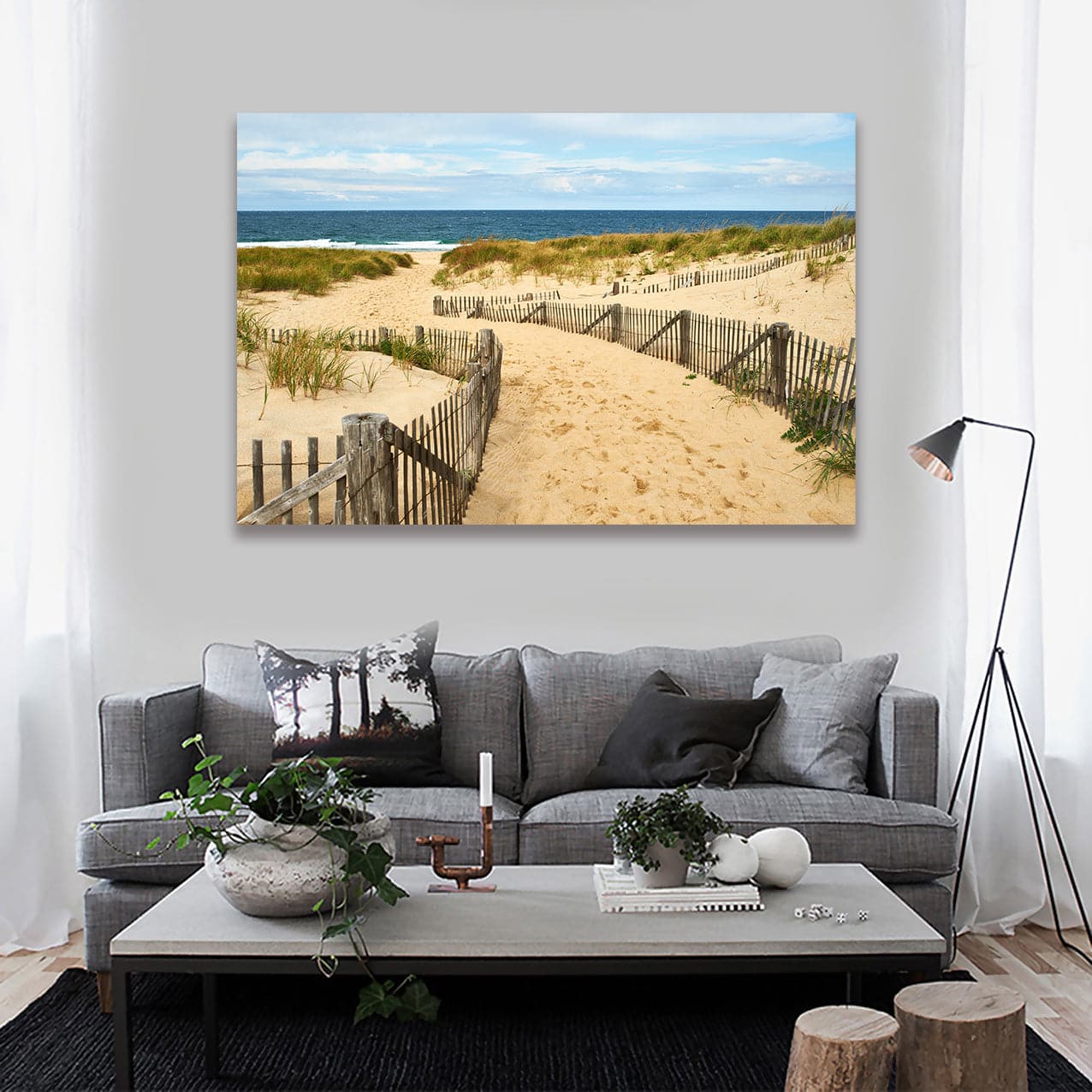 Framed 1 Panel - Path way to the beach at Cape Cod