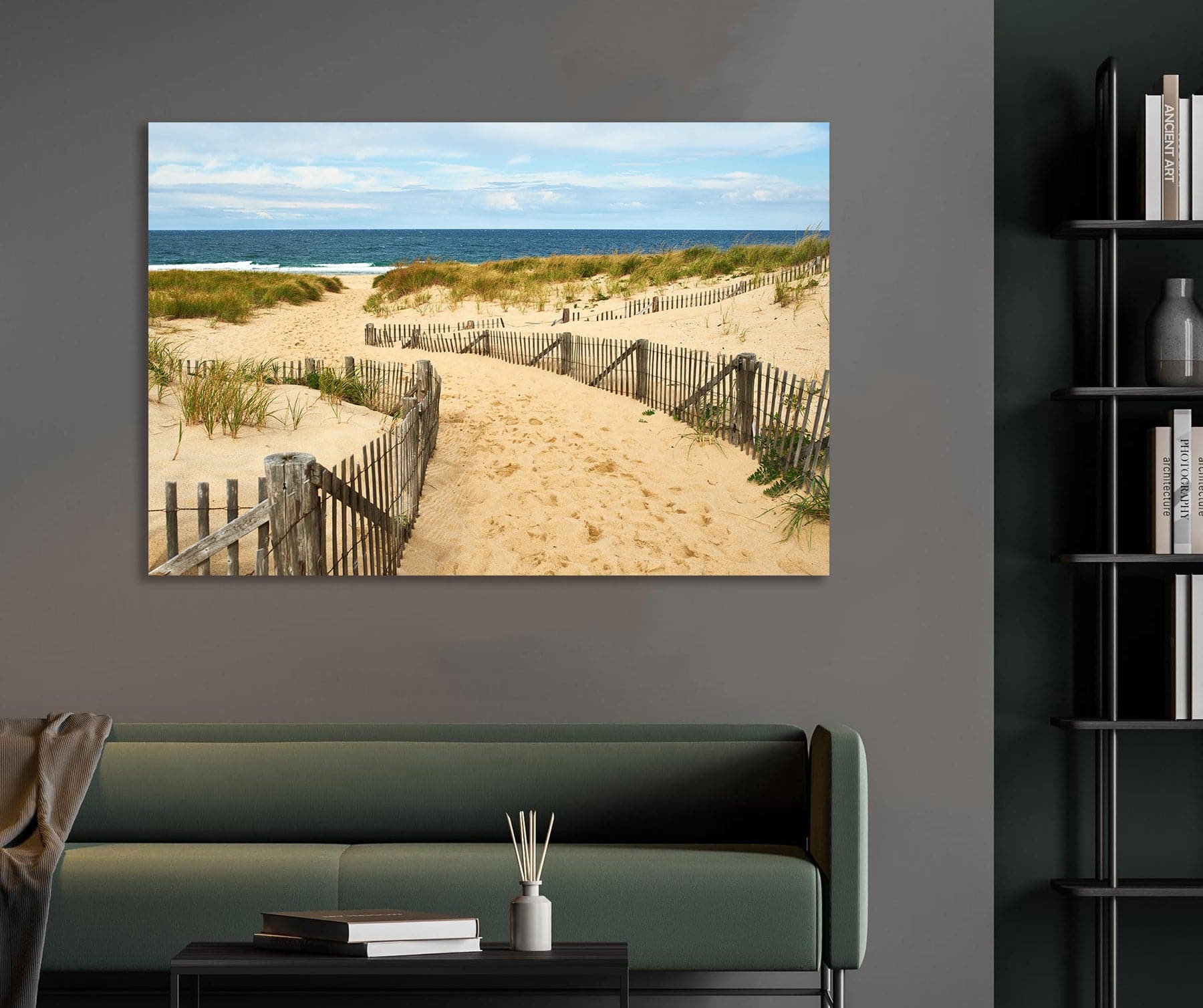 Framed 1 Panel - Path way to the beach at Cape Cod