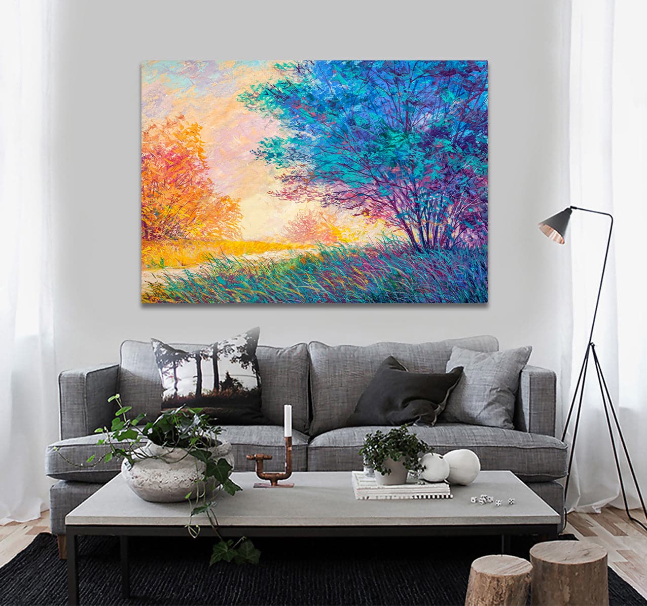 Framed 1 Panel - Colorful Autumn Trees