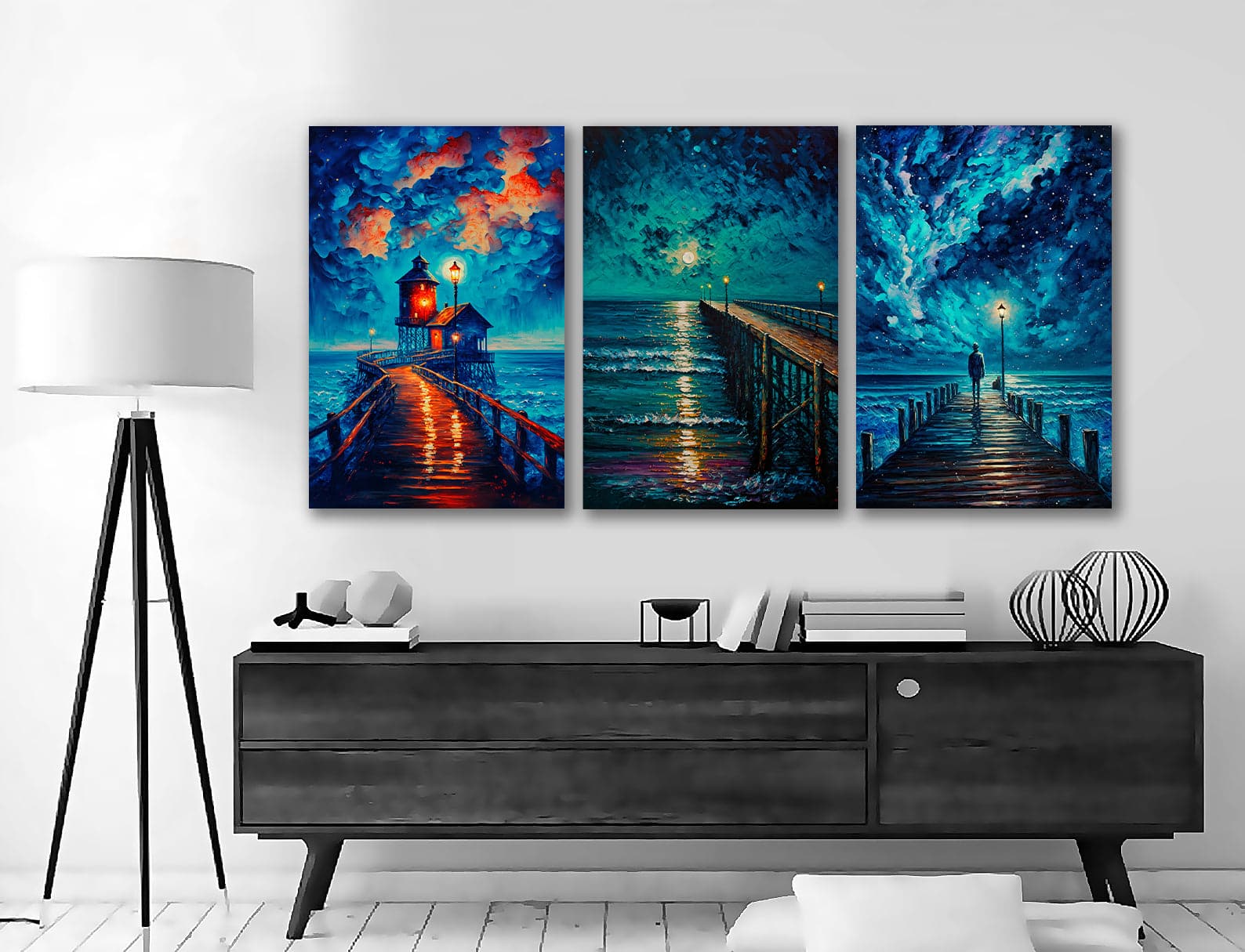 Framed 3 Panels - Masterpiece Coastal