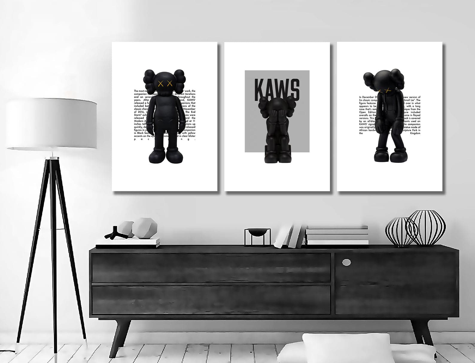 Framed 2 Panels - Kaws – Love Print & Free shipping NZ