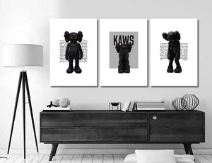 Framed 3 Panels - Kaws