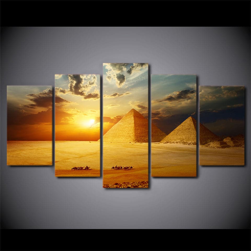 Framed 5 Panels - Egypt Pyramid