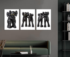 Framed 3 Panels - Kaws