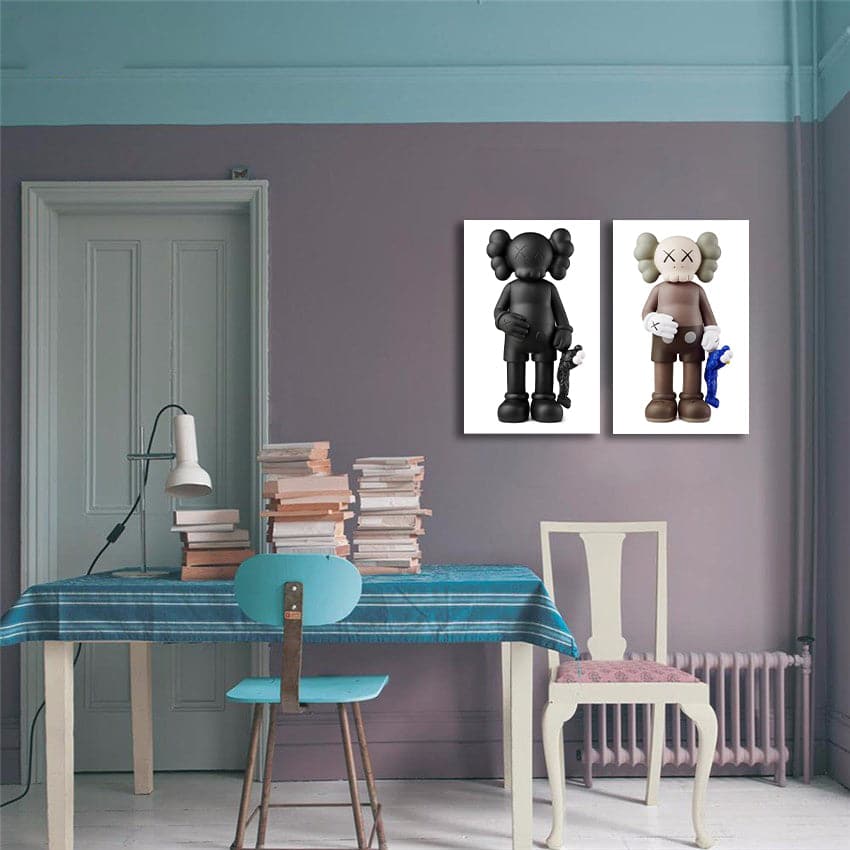 Framed 2 Panels - Kaws – Love Print & Free shipping NZ