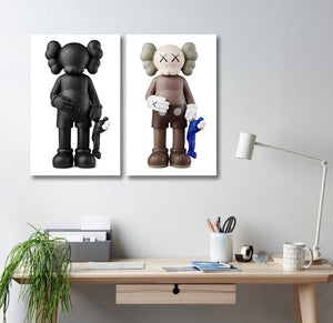 Framed 2 Panels - Kaws – Love Print & Free shipping NZ