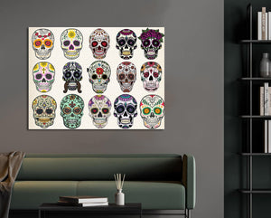 Framed 1 Panel - Sugar Skulls Set