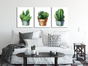 Framed 3 Panels - Cactus