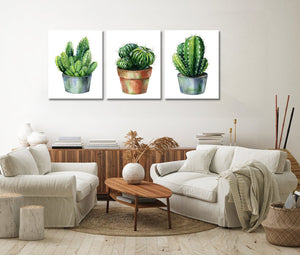 Framed 3 Panels - Cactus