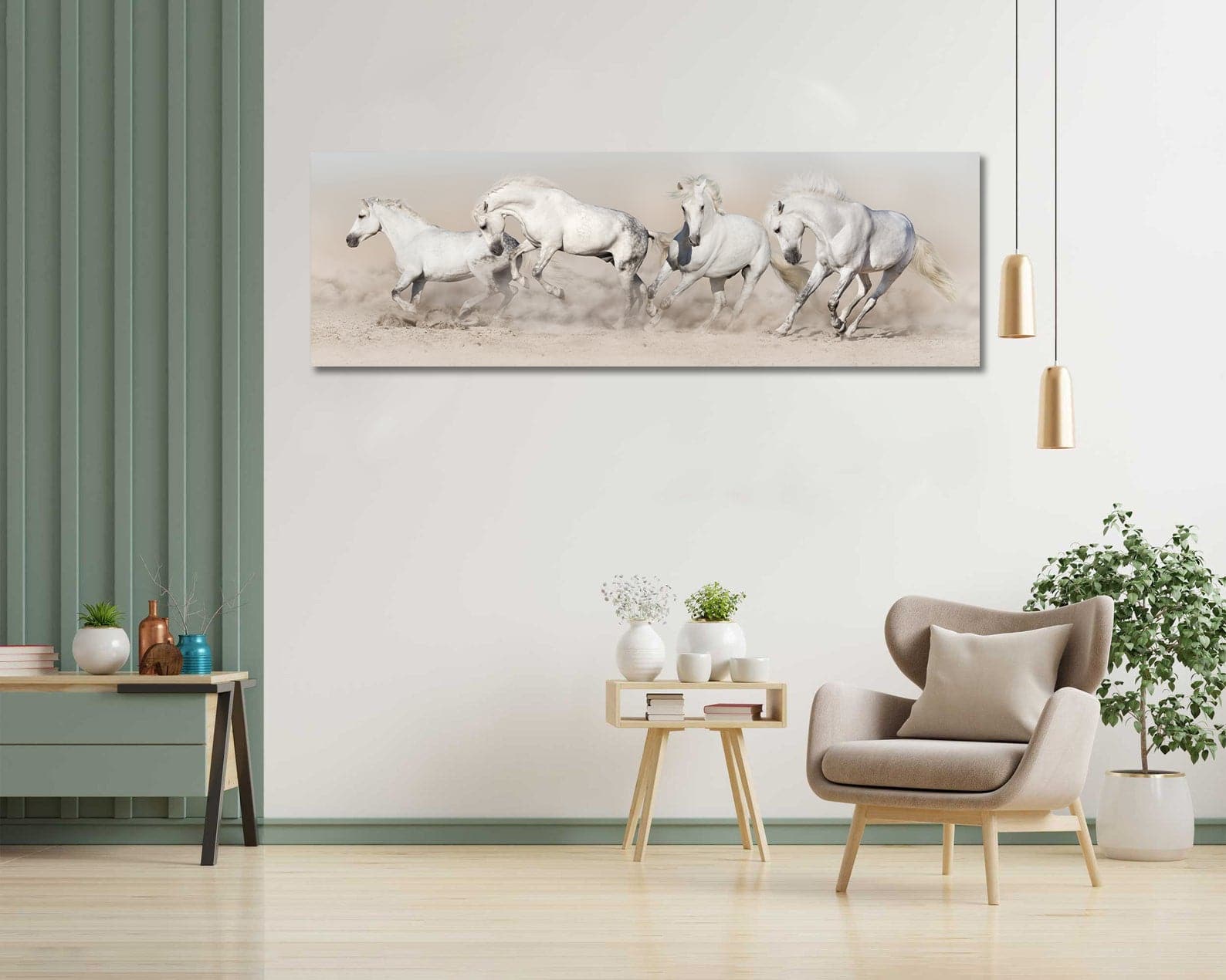 Framed 1 Panel - White Horse Herd Run