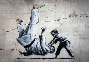 Framed 1 Panel - Banksy - Ukraine Borodyanka Judo Kid