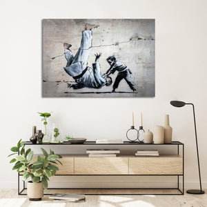 Framed 1 Panel - Banksy - Ukraine Borodyanka Judo Kid