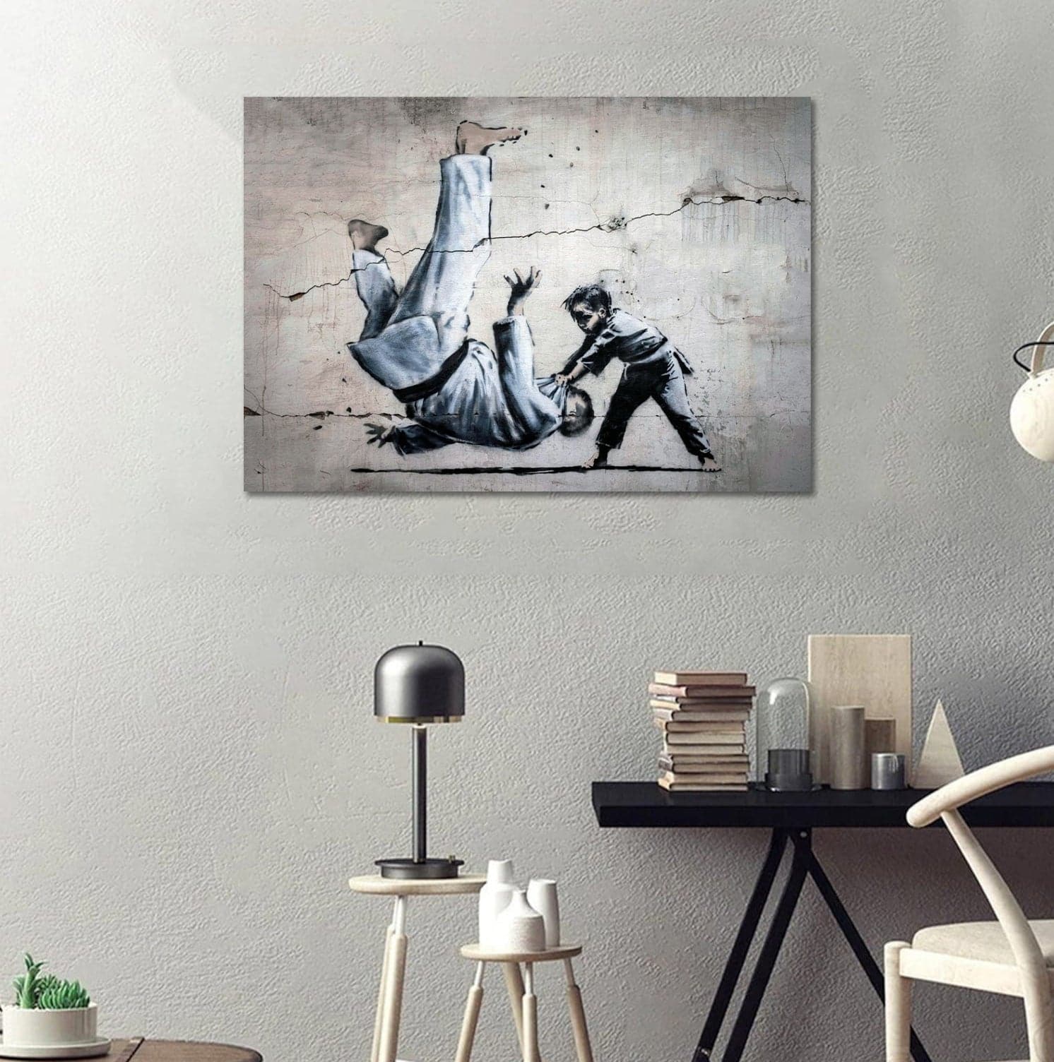 Framed 1 Panel - Banksy - Ukraine Borodyanka Judo Kid