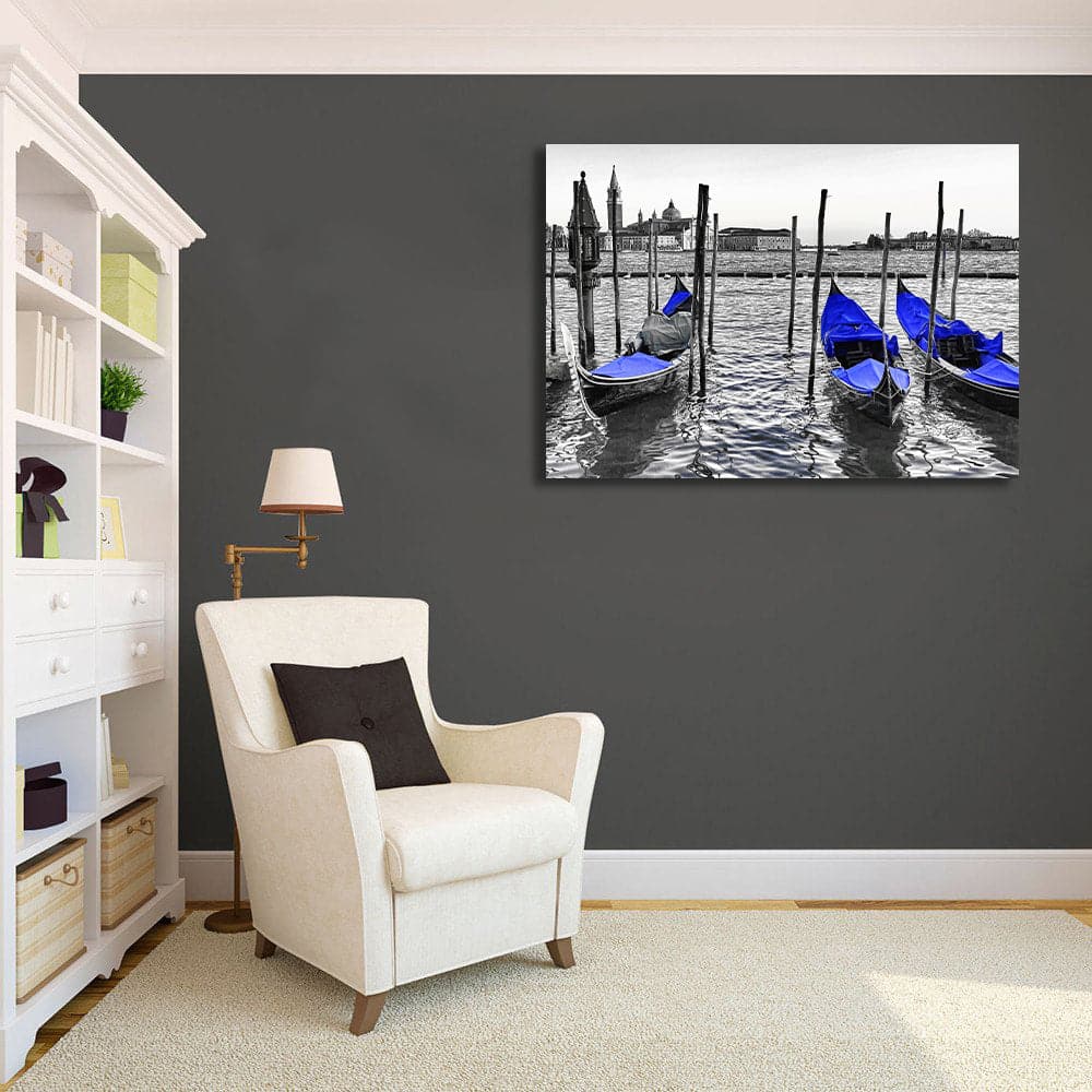 Framed 1 Panel - Italy Gondolas