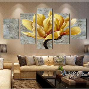 Framed 5 Panels - Flower