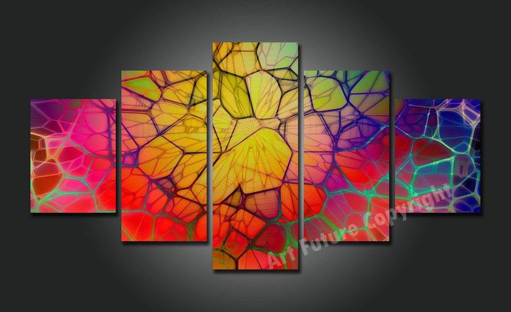 Framed 5 Panels - Abstract