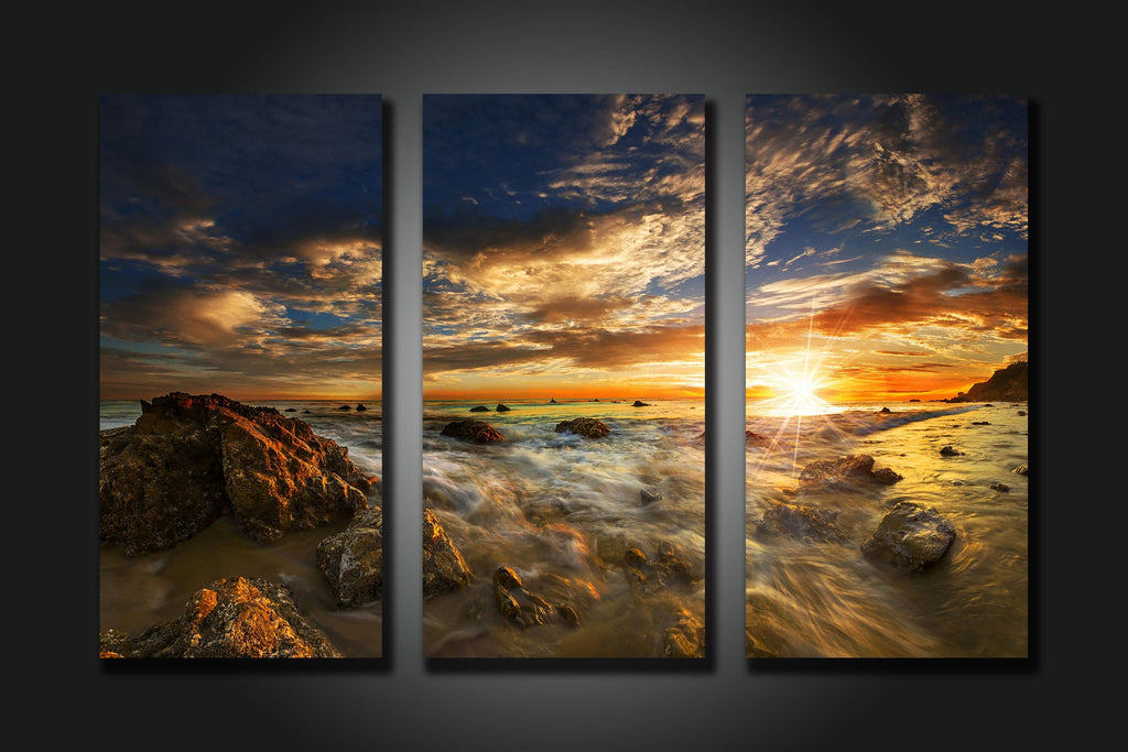 Framed 3 Panels - NZ Beach