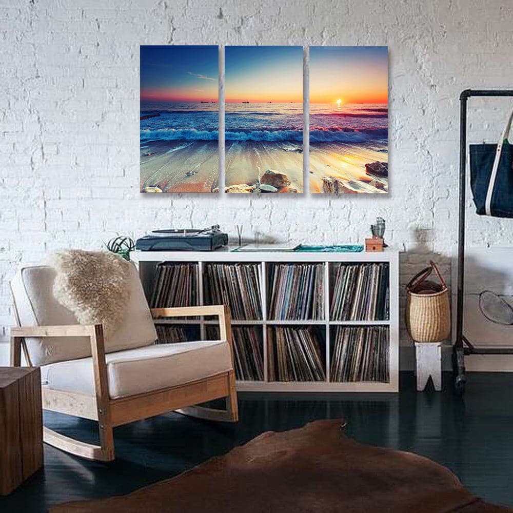 Framed 3 Panels - New Zealand Beach