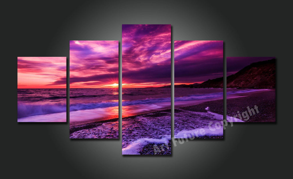 Framed 5 Panels - Sunrise