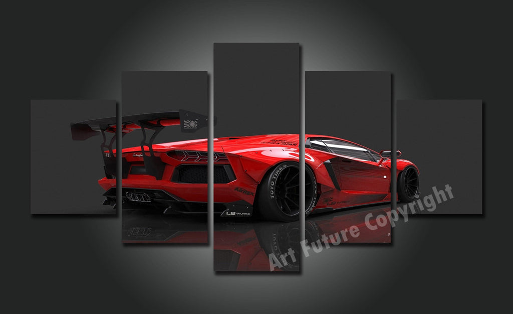 Framed 5 Panels - Lamborghini