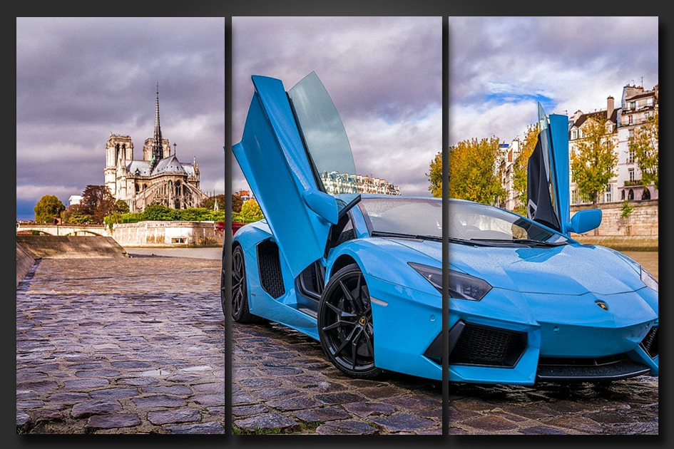 Framed 3 Panels - Lamborghini