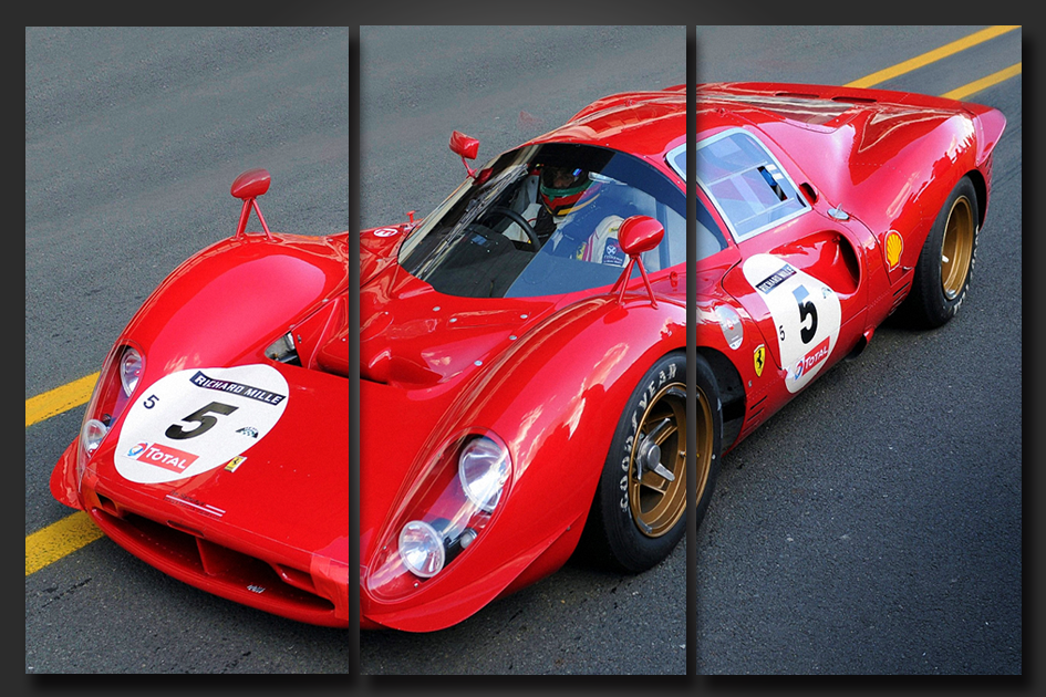 Framed 3 Panels - Classic Ferrari