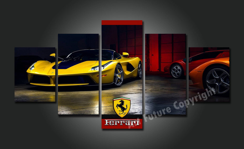 Framed 5 Panels - Ferrari