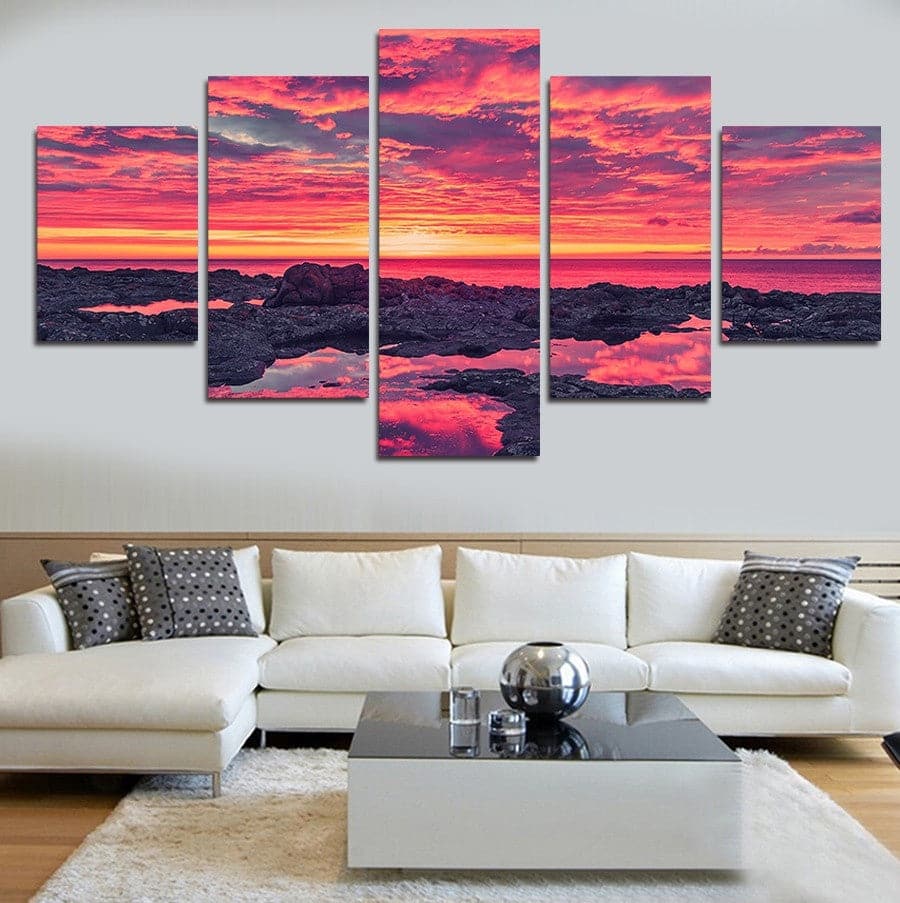 Framed 5 Panels - Seascape