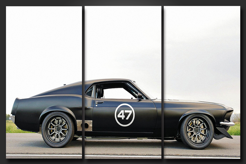 Framed 3 Panels - Classic Ford Mustang